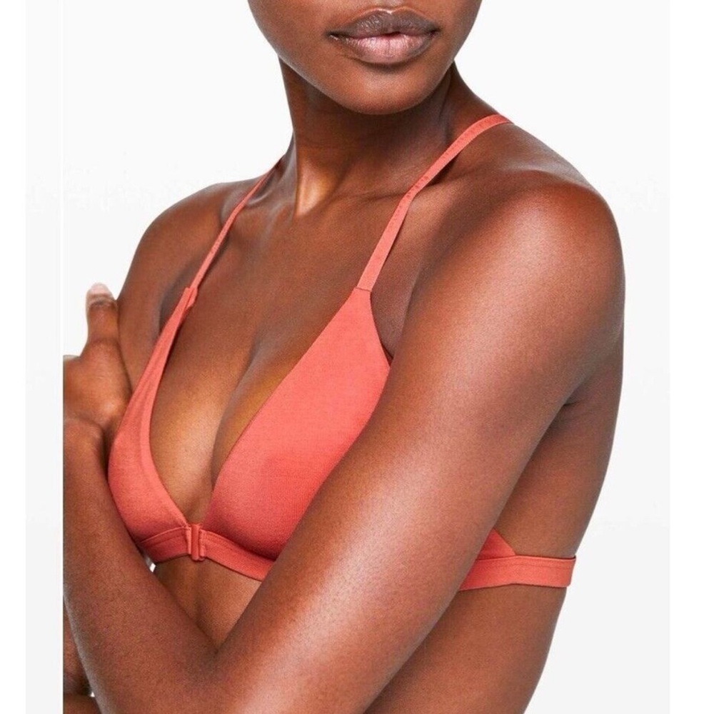 Lululemon Simply There Triangle Bralette Rustic Coral Sz L 38